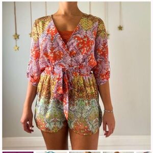 Gianni Bini Gorgeous Multicolored Floral Romper